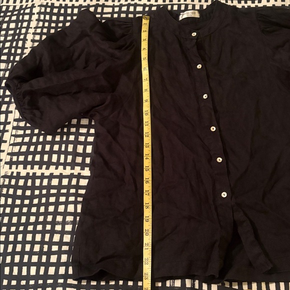 Lanhtropy Bubble Mao Neck Balloon Sleeve Shirt, Black Size M - Picture 7 of 14